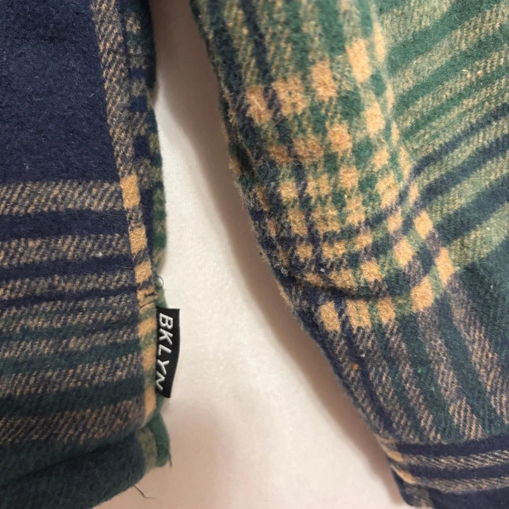 Brooklyn Cloth Flannel Shirt Jacket Mens S Plaid Sherpa Lined Shacket Outdoor
